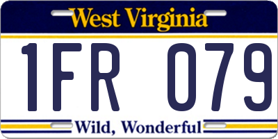 WV license plate 1FR079