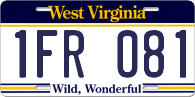 WV license plate 1FR081