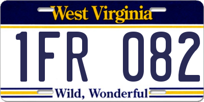 WV license plate 1FR082