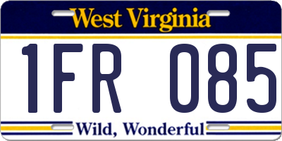 WV license plate 1FR085