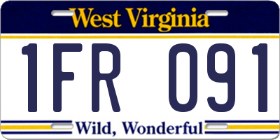 WV license plate 1FR091