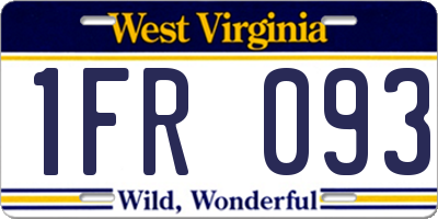 WV license plate 1FR093