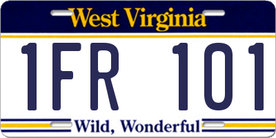 WV license plate 1FR101