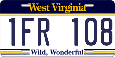 WV license plate 1FR108