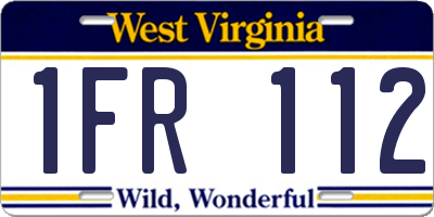 WV license plate 1FR112