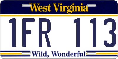 WV license plate 1FR113