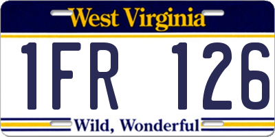 WV license plate 1FR126