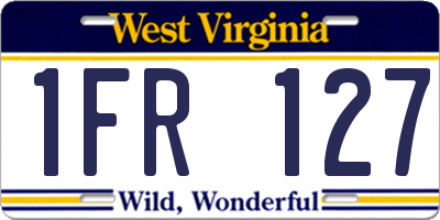 WV license plate 1FR127