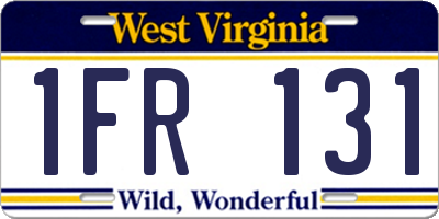 WV license plate 1FR131
