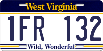WV license plate 1FR132