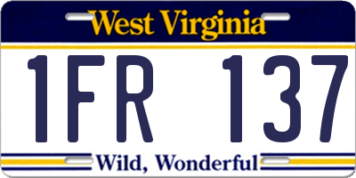 WV license plate 1FR137
