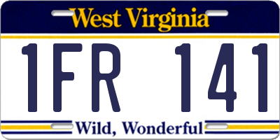 WV license plate 1FR141