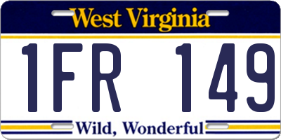 WV license plate 1FR149