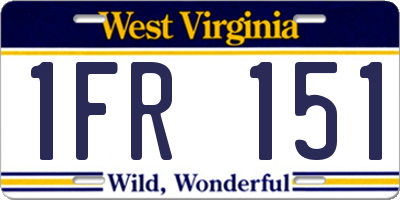 WV license plate 1FR151