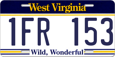 WV license plate 1FR153