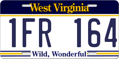 WV license plate 1FR164