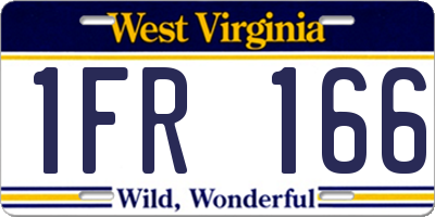 WV license plate 1FR166