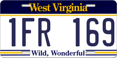 WV license plate 1FR169