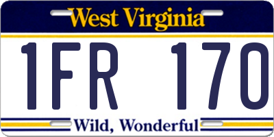 WV license plate 1FR170