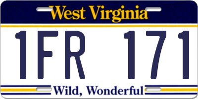 WV license plate 1FR171