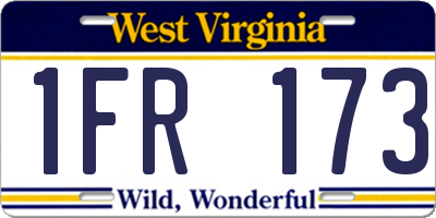 WV license plate 1FR173