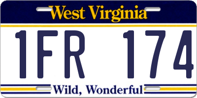WV license plate 1FR174