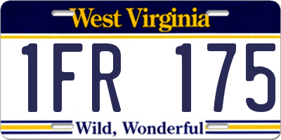 WV license plate 1FR175