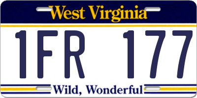 WV license plate 1FR177