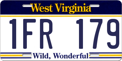 WV license plate 1FR179