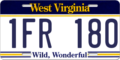 WV license plate 1FR180