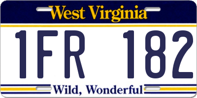 WV license plate 1FR182
