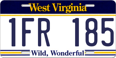 WV license plate 1FR185