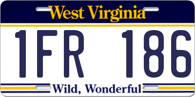 WV license plate 1FR186