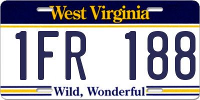 WV license plate 1FR188