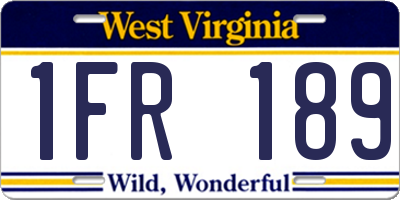WV license plate 1FR189