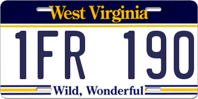 WV license plate 1FR190