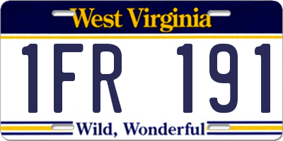 WV license plate 1FR191