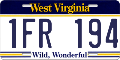WV license plate 1FR194