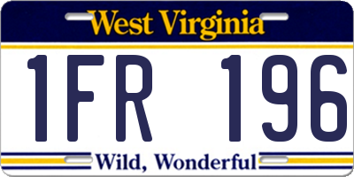 WV license plate 1FR196
