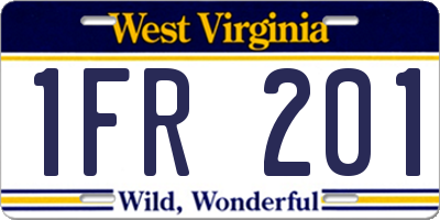WV license plate 1FR201