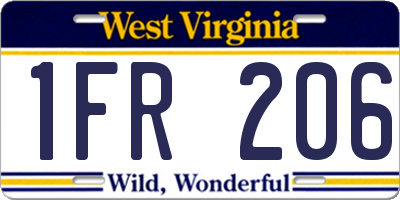 WV license plate 1FR206