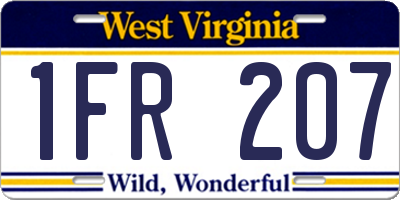 WV license plate 1FR207