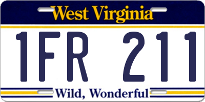 WV license plate 1FR211