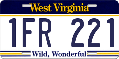 WV license plate 1FR221