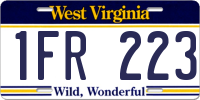 WV license plate 1FR223