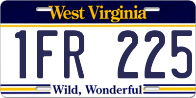 WV license plate 1FR225