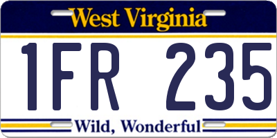 WV license plate 1FR235