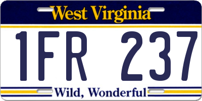 WV license plate 1FR237