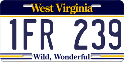 WV license plate 1FR239