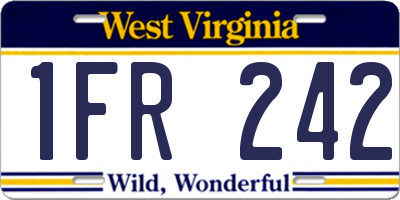 WV license plate 1FR242